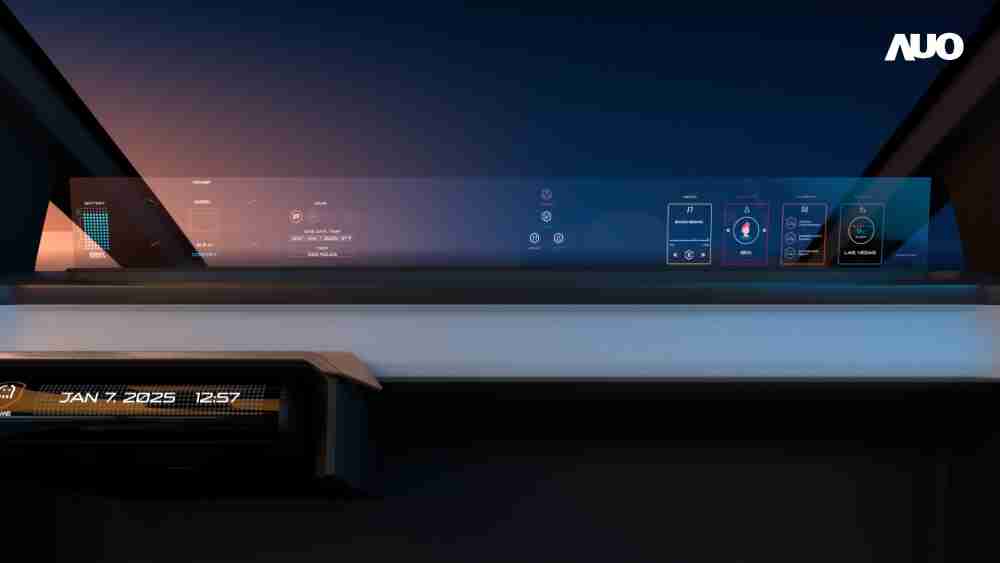 PG国际无界透明显示接口(Horizon Image Glass)透过车运算方案整合仪表板、、、、中控台及副驾显示器，，一体式全景呈现，，，，提供乘用者清晰的前方视野、、、、行车必要信息与娱乐功能